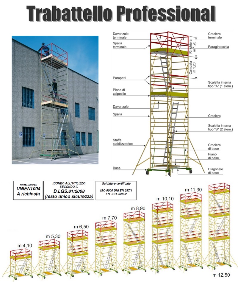 Trabattello 4 - 12 mt, Edilizia, Noleggio, online, Up Rent